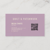Carte De Visite Vêtement fait main en patchwork jaune lilas (Dos)