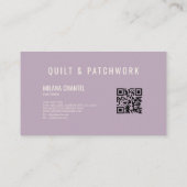 Carte De Visite Vêtement fait main en patchwork jaune lilas (Dos)