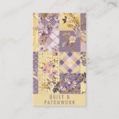 Carte De Visite Vêtement fait main en patchwork jaune lilas (Devant)