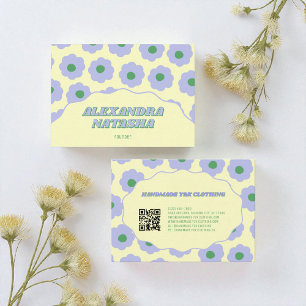 Carte De Visite Vêtement fait main Fleur Y2K Vert Violet
