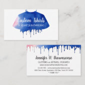 Carte De Visite Vêtements Chemise Rose Bleu (Devant / Derrière)