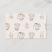 Carte De Visite Vêtements de bébé beige Baby shower Demande de car (Dos)