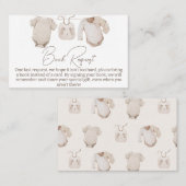 Carte De Visite Vêtements de bébé beige Baby shower Demande de car (Devant / Derrière)