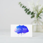 Carte De Visite Vêtements de chemise bleu rose à goutte (Debout devant)