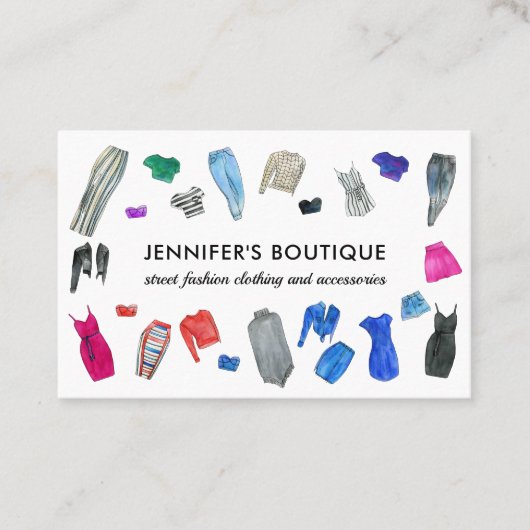 Carte De Visite Vêtements de mode robe Boutique magasin détaillant (Devant)