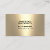 Carte De Visite Vêtements d'yeux Optométriste moderne Black Gold (Dos)