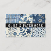 Carte De Visite Vêtements faits main en patchwork de quilt bleu (Devant)