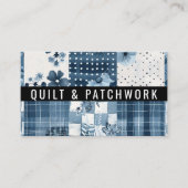 Carte De Visite Vêtements faits main en patchwork de quilt bleu (Devant)