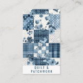 Carte De Visite Vêtements faits main en patchwork de quilt bleu (Devant)