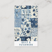 Carte De Visite Vêtements faits main en patchwork de quilt bleu (Devant)