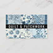Carte De Visite Vêtements faits main en patchwork de quilt bleu (Devant)