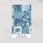 Carte De Visite Vêtements faits main en patchwork de quilt bleu (Devant)