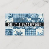 Carte De Visite Vêtements faits main en patchwork de quilt bleu (Devant)