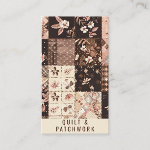 Carte De Visite Vêtements faits main en patchwork marron rose