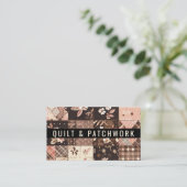 Carte De Visite Vêtements faits main en patchwork marron rose (Debout devant)
