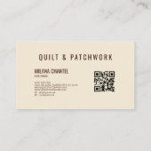Carte De Visite Vêtements faits main en patchwork marron rose (Dos)
