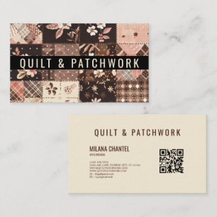 Carte De Visite Vêtements faits main en patchwork marron rose
