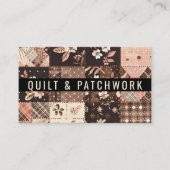 Carte De Visite Vêtements faits main en patchwork marron rose (Devant)