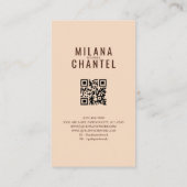 Carte De Visite Vêtements faits main en patchwork marron rose (Dos)