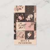 Carte De Visite Vêtements faits main en patchwork marron rose (Devant)