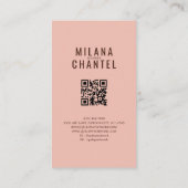 Carte De Visite Vêtements faits main en patchwork marron rose (Dos)