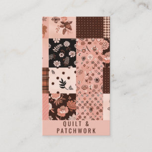 Carte De Visite Vêtements faits main en patchwork marron rose