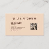 Carte De Visite Vêtements faits main en patchwork marron rose (Dos)