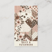 Carte De Visite Vêtements faits main en patchwork marron rose (Devant)
