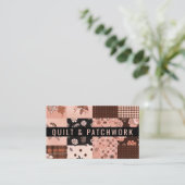 Carte De Visite Vêtements faits main en patchwork marron rose (Debout devant)