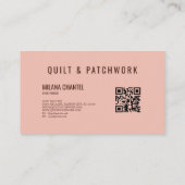 Carte De Visite Vêtements faits main en patchwork marron rose (Dos)