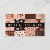 Carte De Visite Vêtements faits main en patchwork marron rose (Devant)