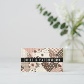 Carte De Visite Vêtements faits main en patchwork marron rose (Debout devant)
