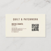 Carte De Visite Vêtements faits main en patchwork marron rose (Dos)