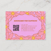 Carte De Visite Vêtements faits main rose violet Y2K Fleur (Dos)