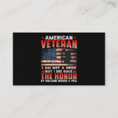 Carte De Visite Vétéran américain L'honneur 38 (Dos)
