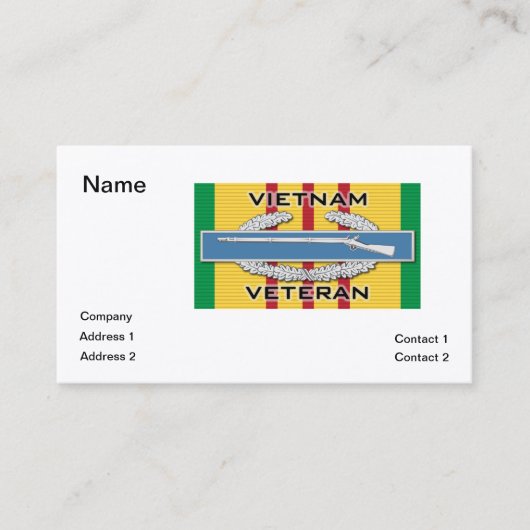 Carte De Visite Vétéran de CIB Vietnam (Devant)