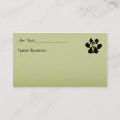 Carte de visite vétérinaire (Dos)