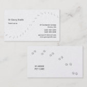 Carte De Visite Vétérinaire (Devant / Derrière)