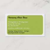 Carte de visite vétérinaire (Dos)