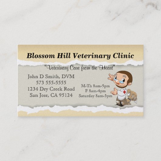 Carte de visite vétérinaire (Devant)