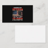 Carte De Visite Vétérinaire Américain Je Ne Suis Pas Un Héros (Devant / Derrière)