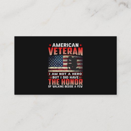 Carte De Visite Vétérinaire Américain Je Ne Suis Pas Un Héros (Devant)