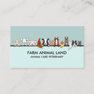 Carte De Visite Vétérinaire animalier agricole