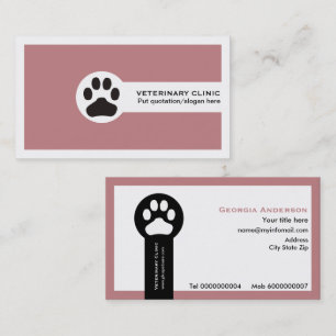 Carte De Visite Vétérinaire/Clinique Vétérinaire Dusty rose minima