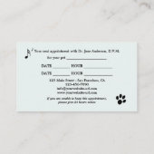 Carte de visite vétérinaire de la clinique animale (Dos)