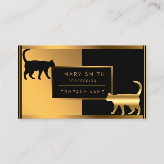 Carte De Visite Vétérinaire De Luxe Chat Pet Ajouter Votre Texte (Devant)
