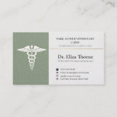 Carte de visite vétérinaire de luxe DVM Caducée Ve (Devant)