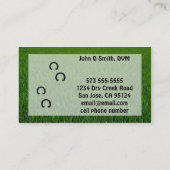 Carte de visite vétérinaire du cheval (Dos)