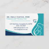 Carte de visite vétérinaire élégante avec code QR (Devant)
