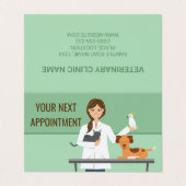 Carte De Visite Vétérinaire féminine - Rendez-vous chez le client (Extérieur déplié)